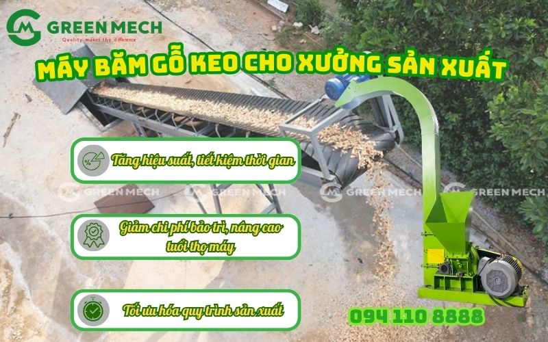 Máy băm dăm gỗ mini cho xưởng sản xuất