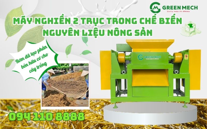 Máy nghiền 2 trục trong chế biến nguyên liệu nông sản - Xu hướng công nghệ hiện đại