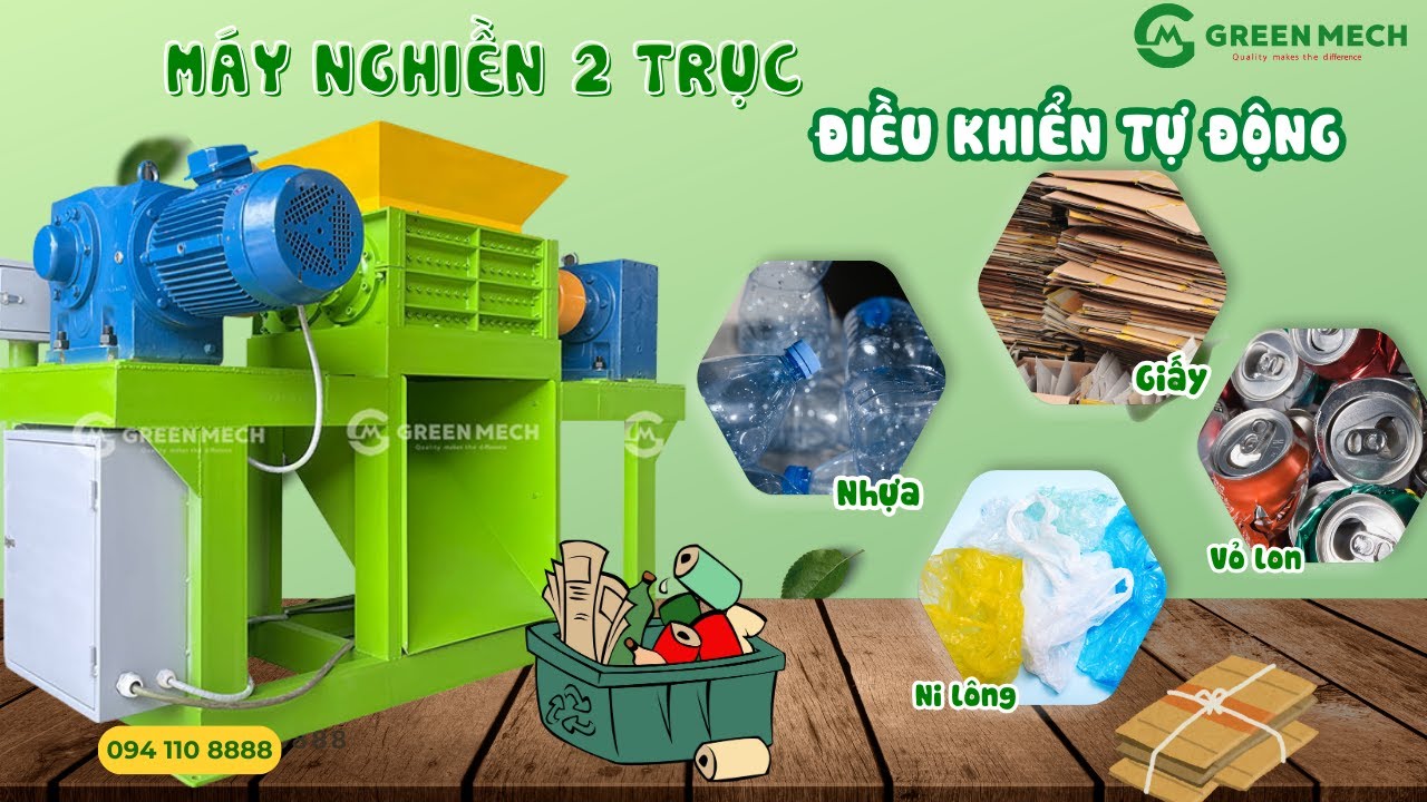 ứng dụng của máy nghiền 2 trục trong xử lý rác thải