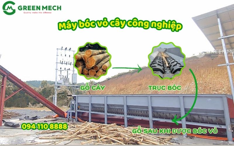 Máy bóc vỏ cây GREEN MECH