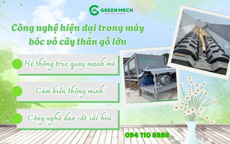 Máy bóc vỏ cây công nghệ tiên tiến – Nâng tầm sản xuất gỗ xuất khẩu Việt Nam
