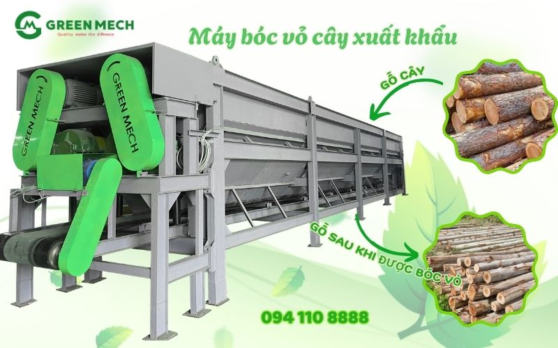 Máy bóc vỏ cây chính hãng GREEN MECH