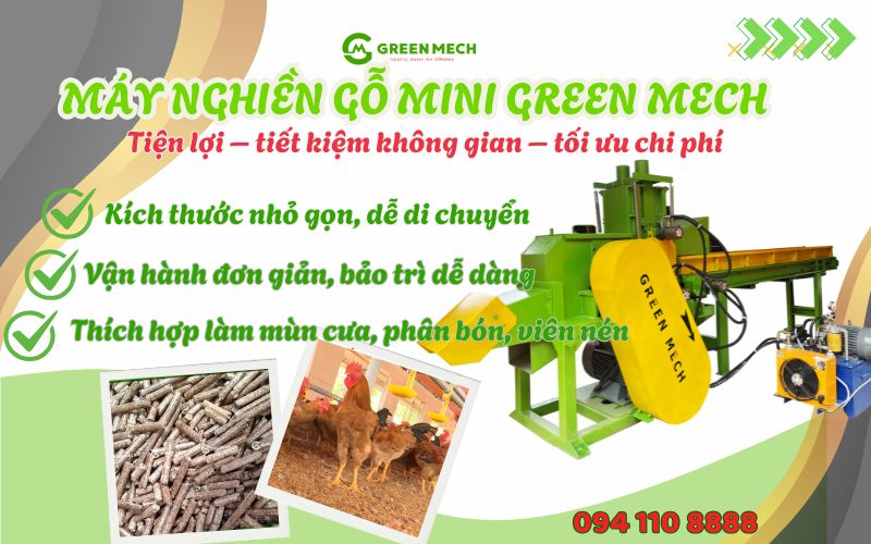 Máy nghiền gỗ mini GREEN MECH